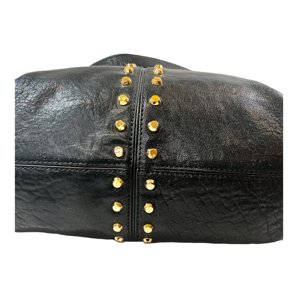 Michael Kors Vintage Black Leather With Gold Studs and Chain Crossbody EVC - Picture 8 of 15